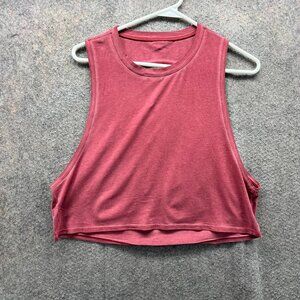 Lululemon All Tied Up Tank Womens 8 Dark Red Rosewood Open Back Tie Hem